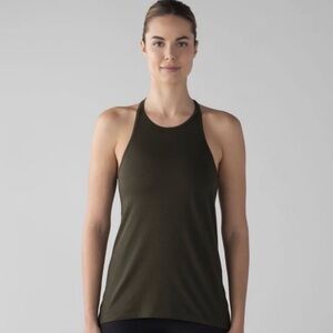 Lululemon NWT Trapeze Racerback Tank High Neck ** DARK OLIVE   Size 2
